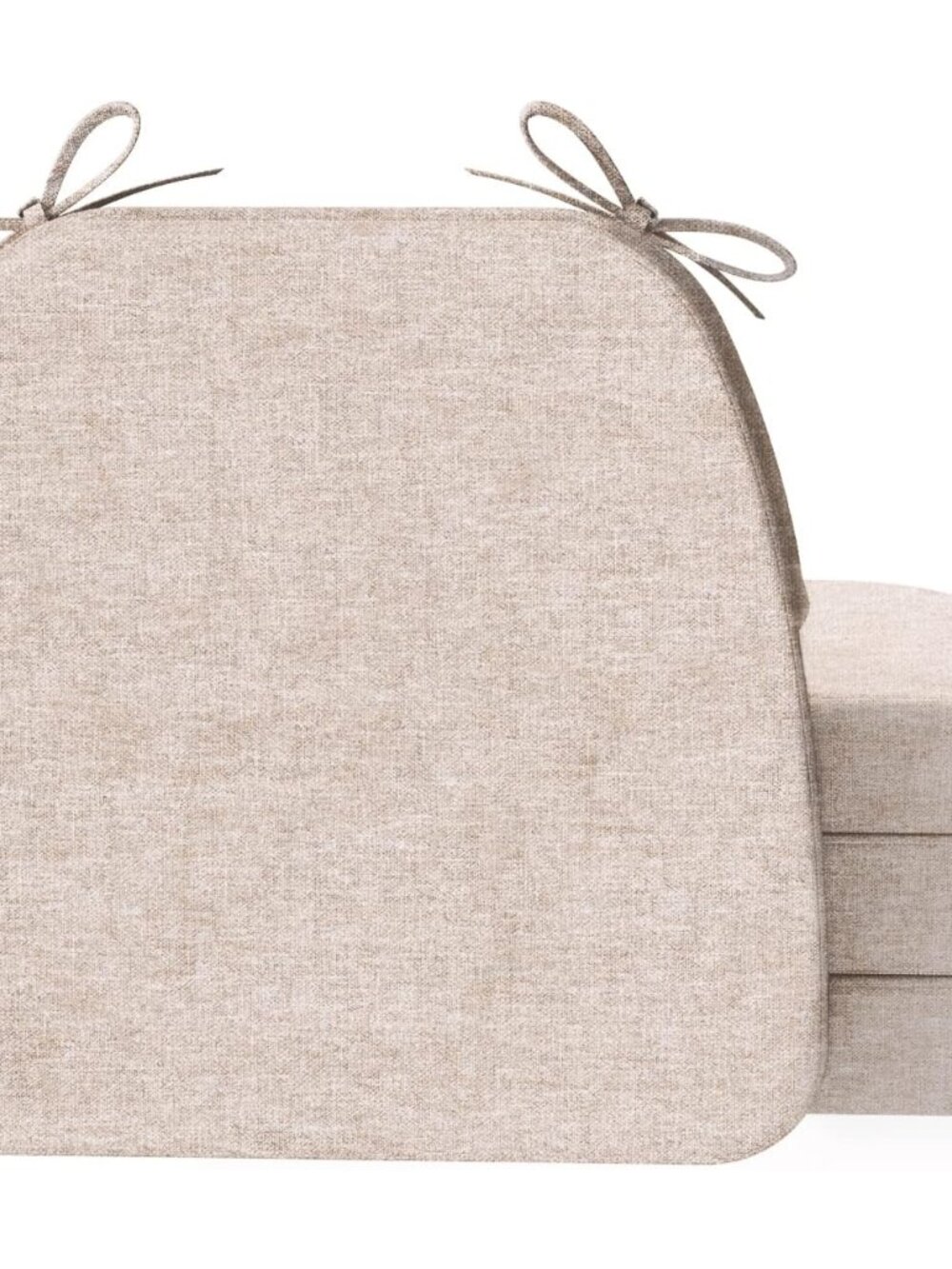 D-Shaped Chair Cushions, 2" Thick Dining Chair Pads with Ties and Removable, Mac